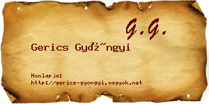 Gerics Gyöngyi névjegykártya